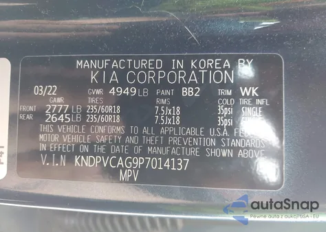 2023 Kia Sportage Hybrid Ex z USA, uszkodzony, nr VIN KNDPVCAG9P7014137